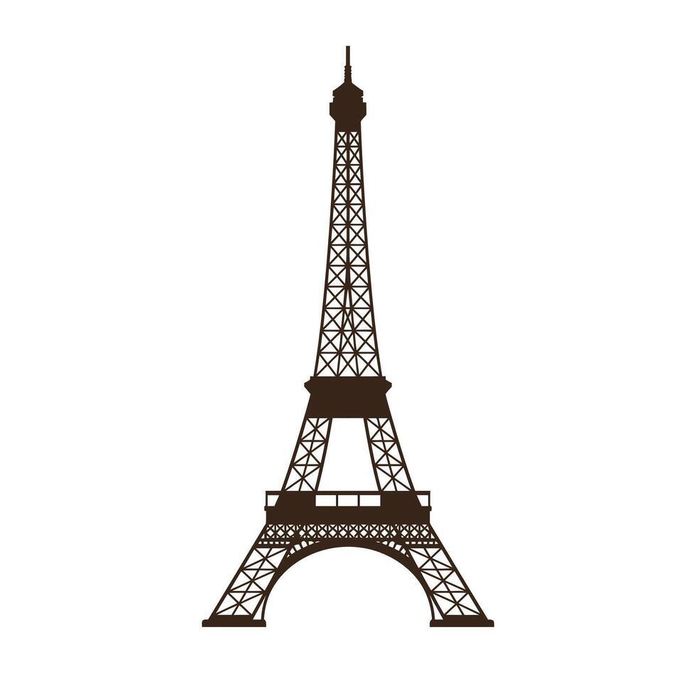 Eiffel Tower silhouette in minimal style showcasing intricate design details in art vector