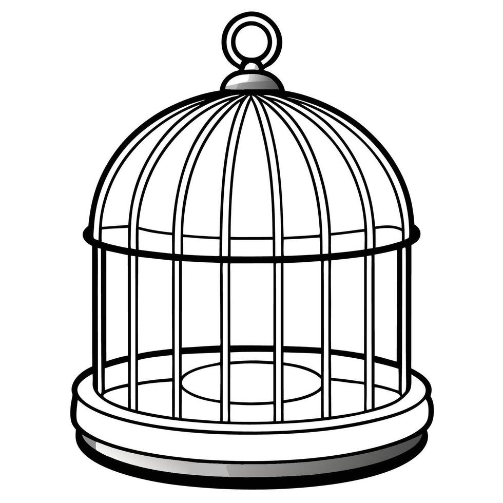 Intricate Bird Cage Icon for Sign and Symbol Design vector