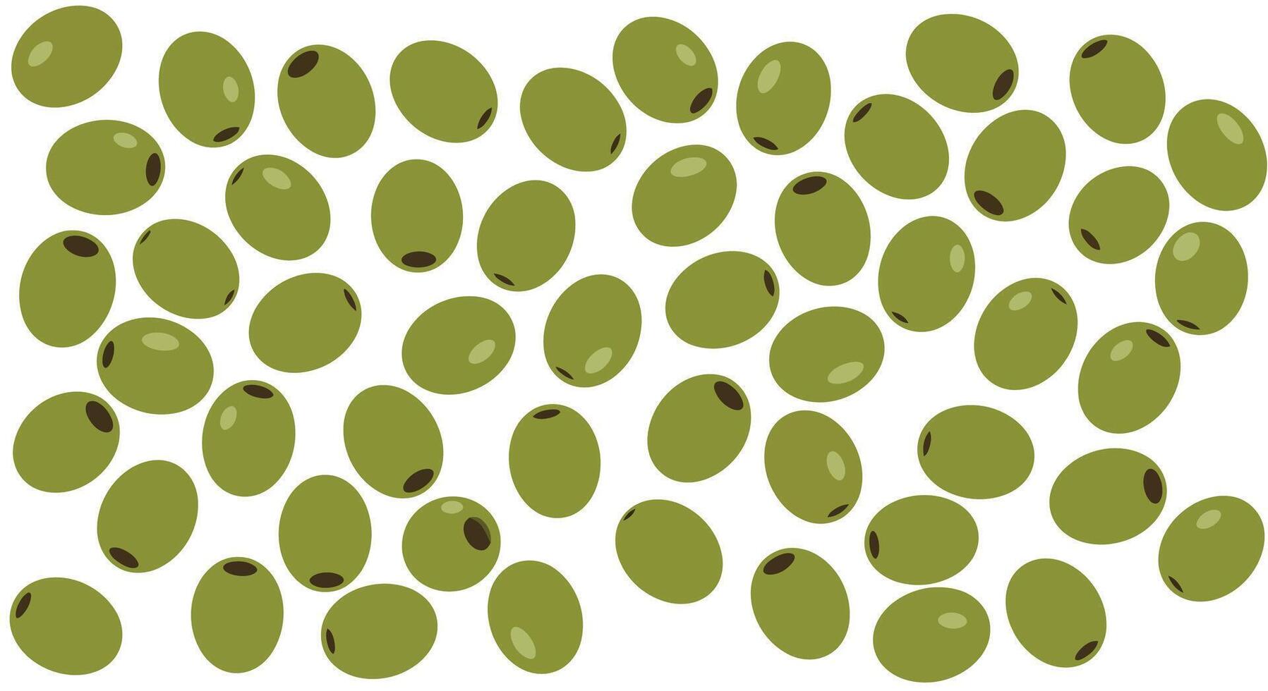 Cluster of green olives with simple flat design style showing natural texture and shape illustration vector