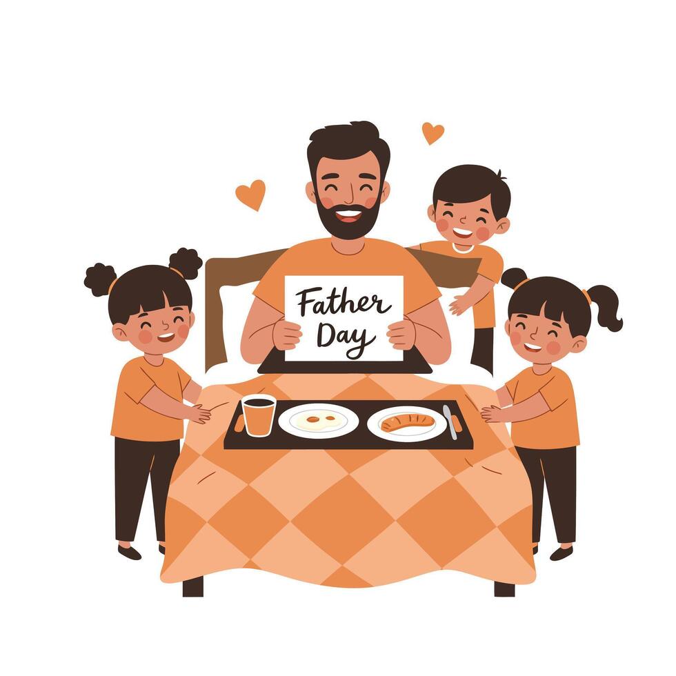 Father and son crafting paper airplanes together at table in flat minimal style illustration vector