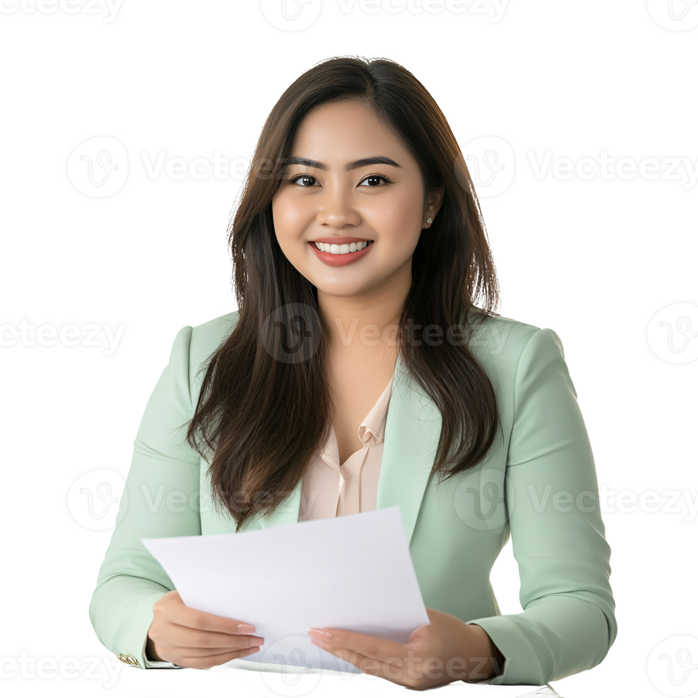 Manager showing a document with positivity png