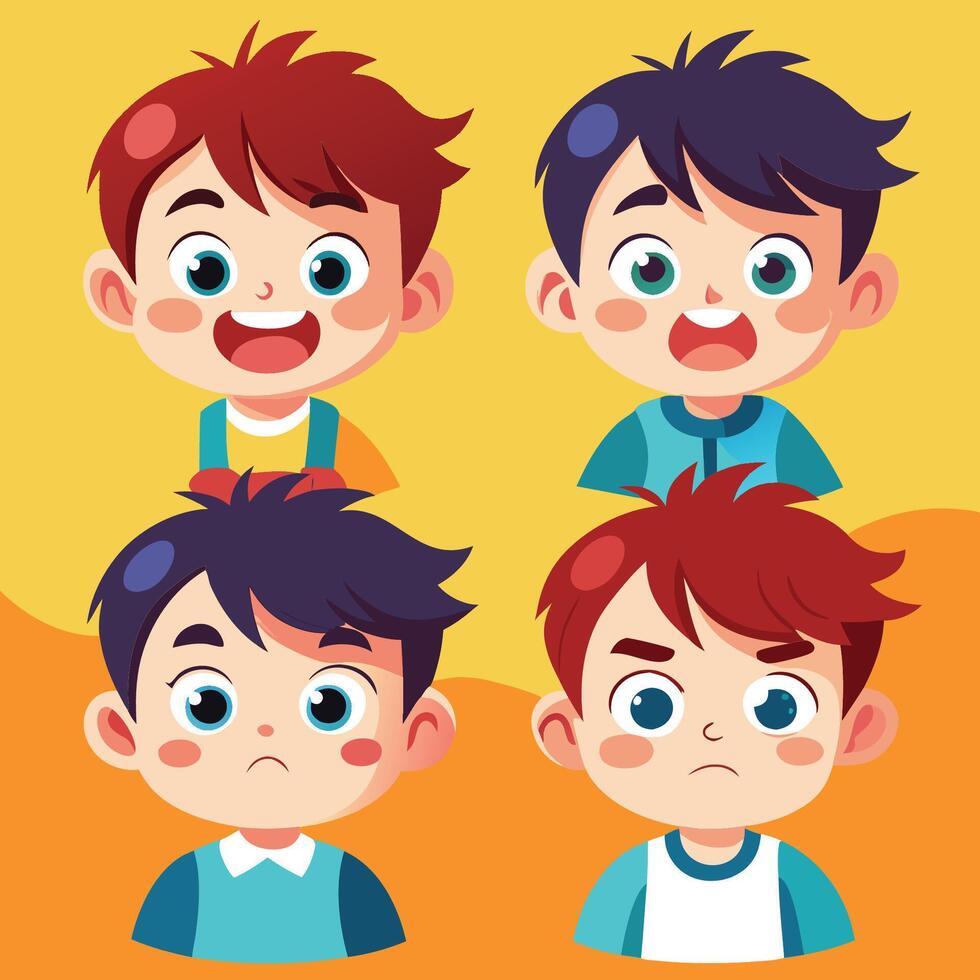 Expressive Series Capturing a Child s Range of Emotions vector