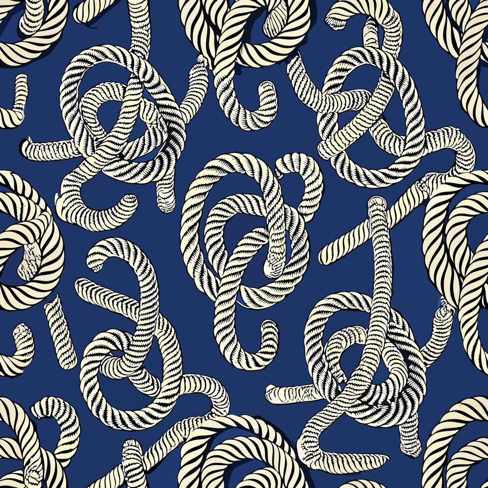 Seamless Pattern of Marine Rope Knots with Bold Text vector