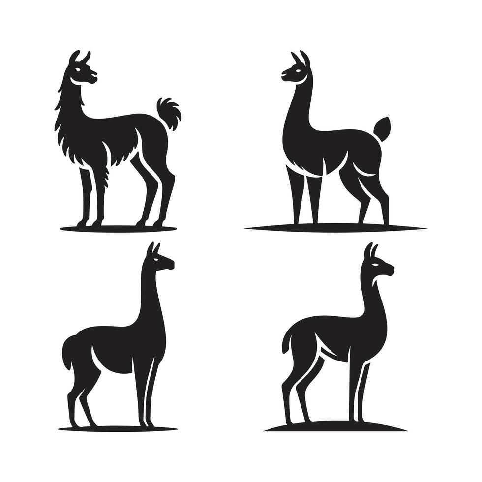 Isolated Vicuna Silhouette Design vector
