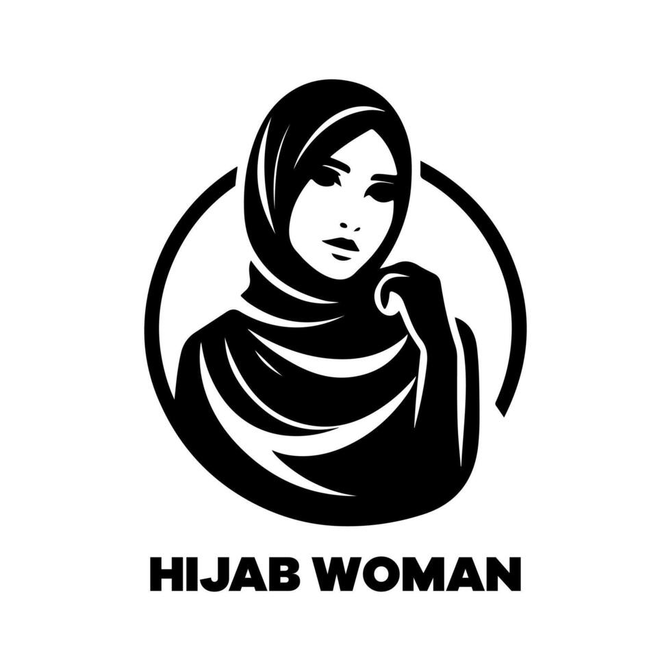 Hijab Wear Silhouette Art vector