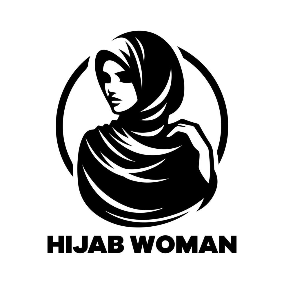 Hijab Profile Silhouette vector