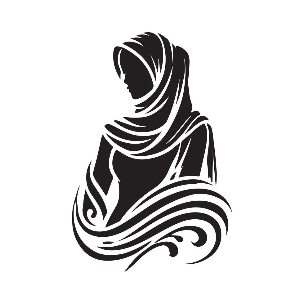 Muslim Lady in Hijab Image vector