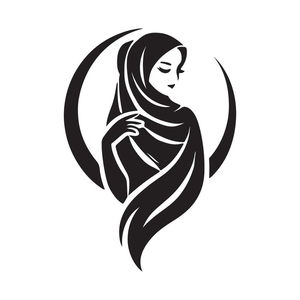 Traditional Veil Hijab Art vector