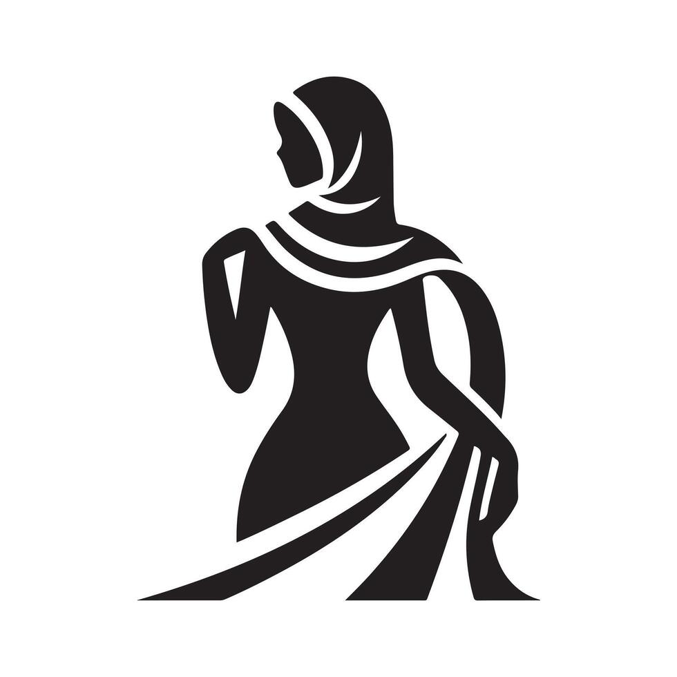 Muslim Woman Hijab Silhouette vector