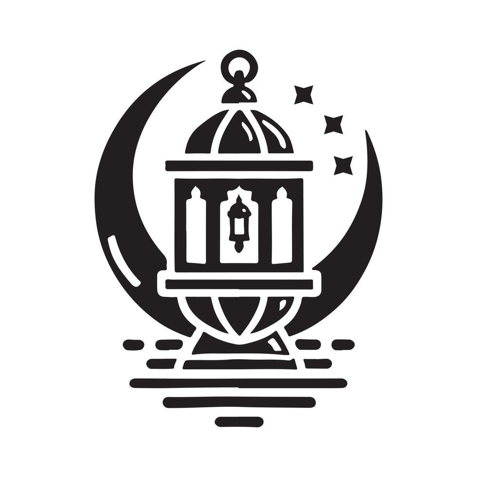 Ramadan Lantern Silhouette Design vector