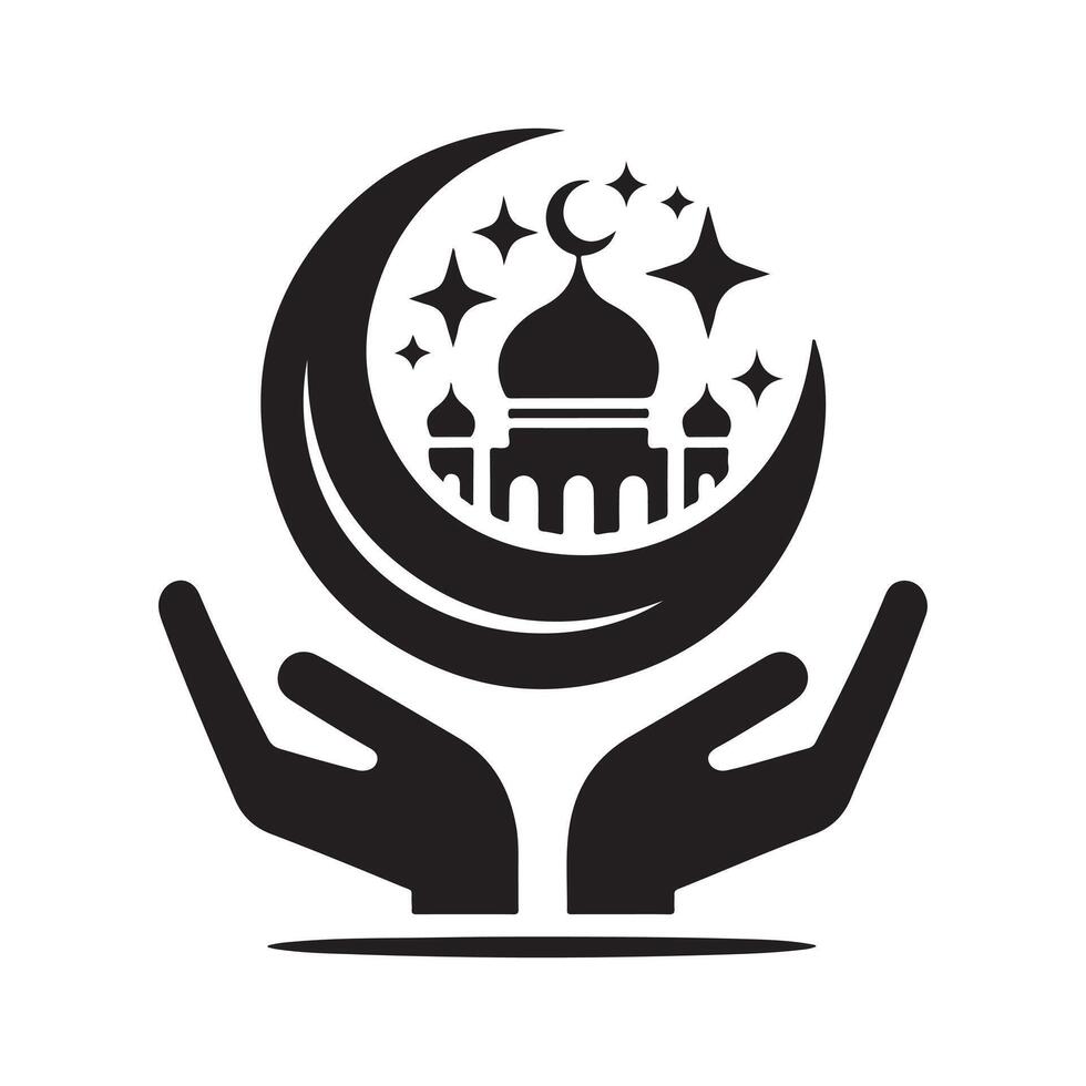 Ramadan Crescent Moon Artwork vector