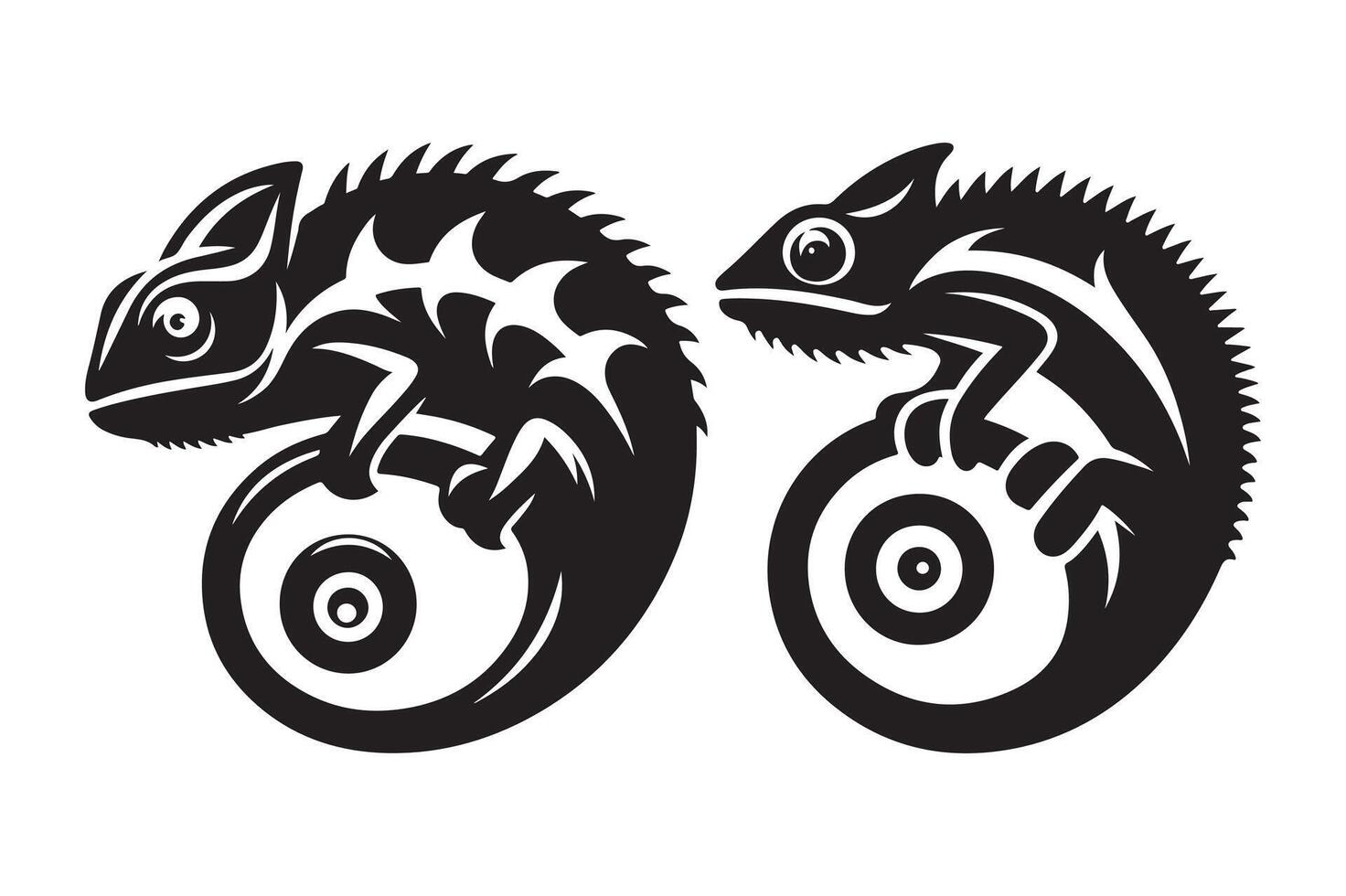 Chameleon Silhouette Artwork for Nature Illustrations vector