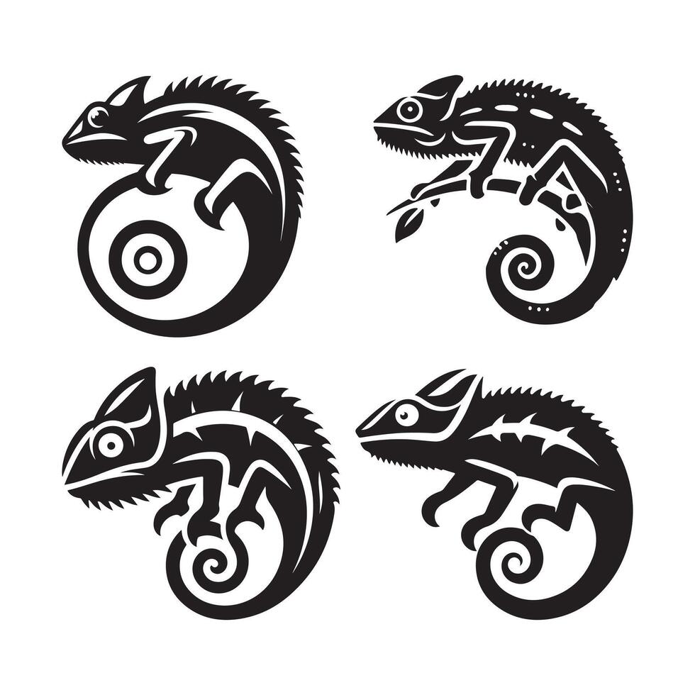 Chameleon Wildlife Silhouette for Graphic Design vector