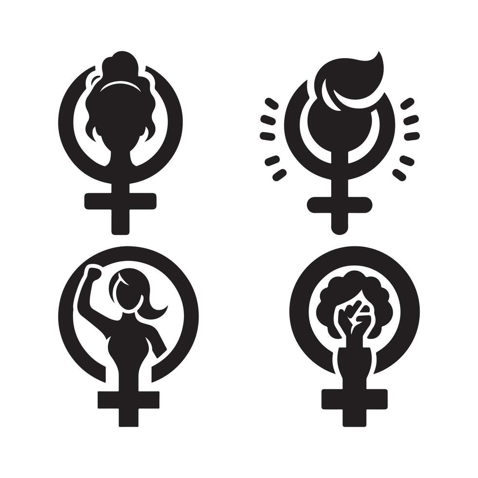 Feminism Symbol Equality Icon Pack vector