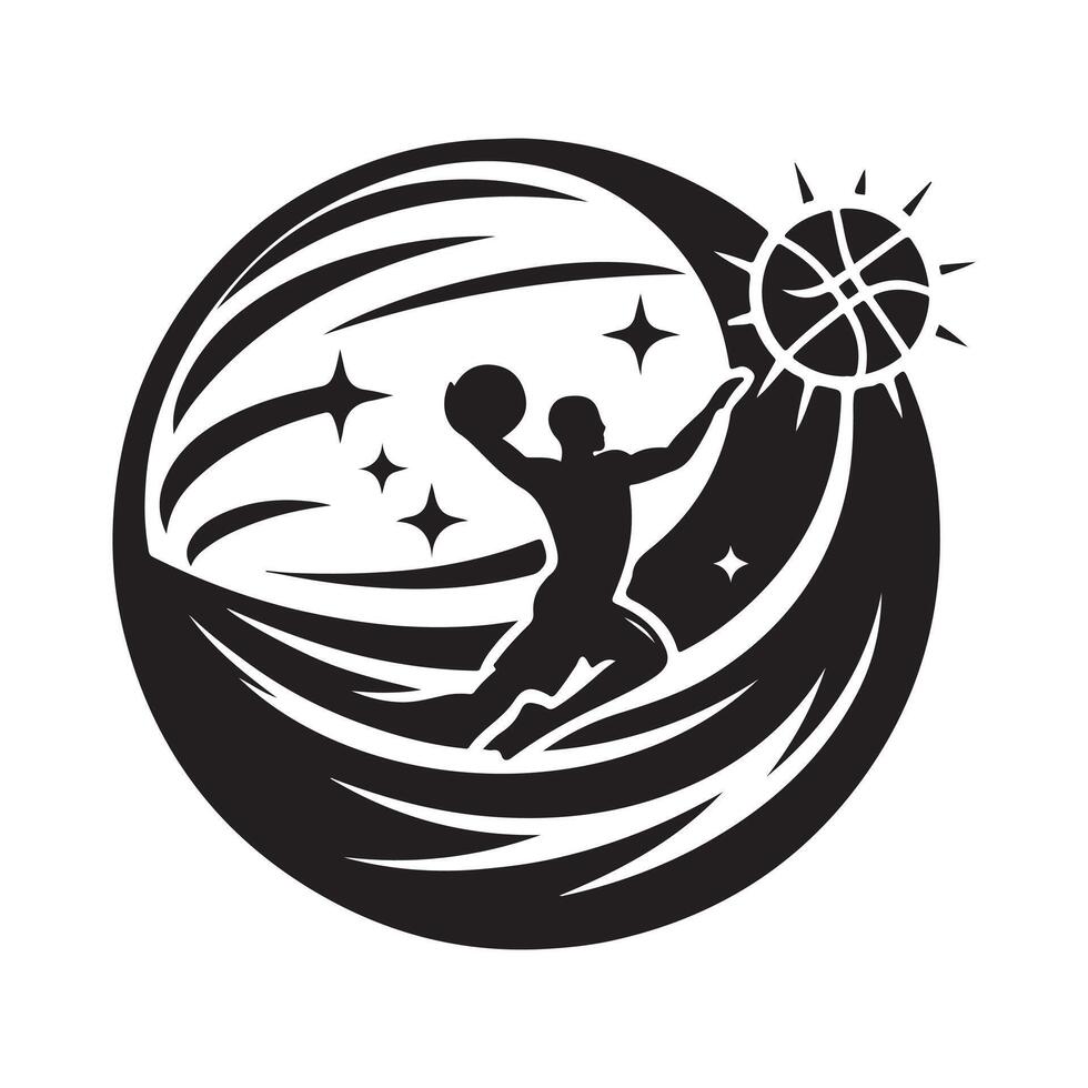 Basketball Jump Shot Sketch vector