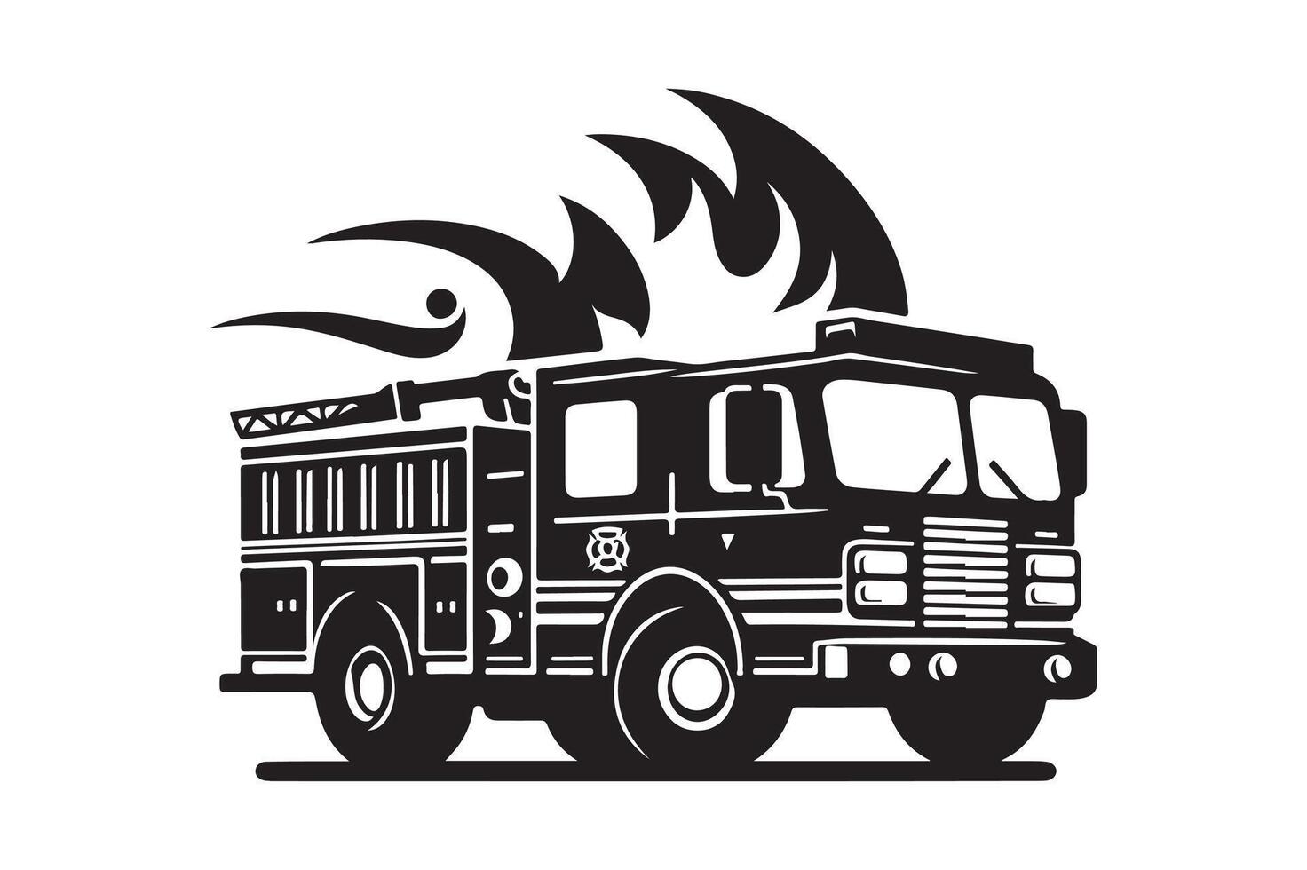Firefighter Vehicle Drawing vector