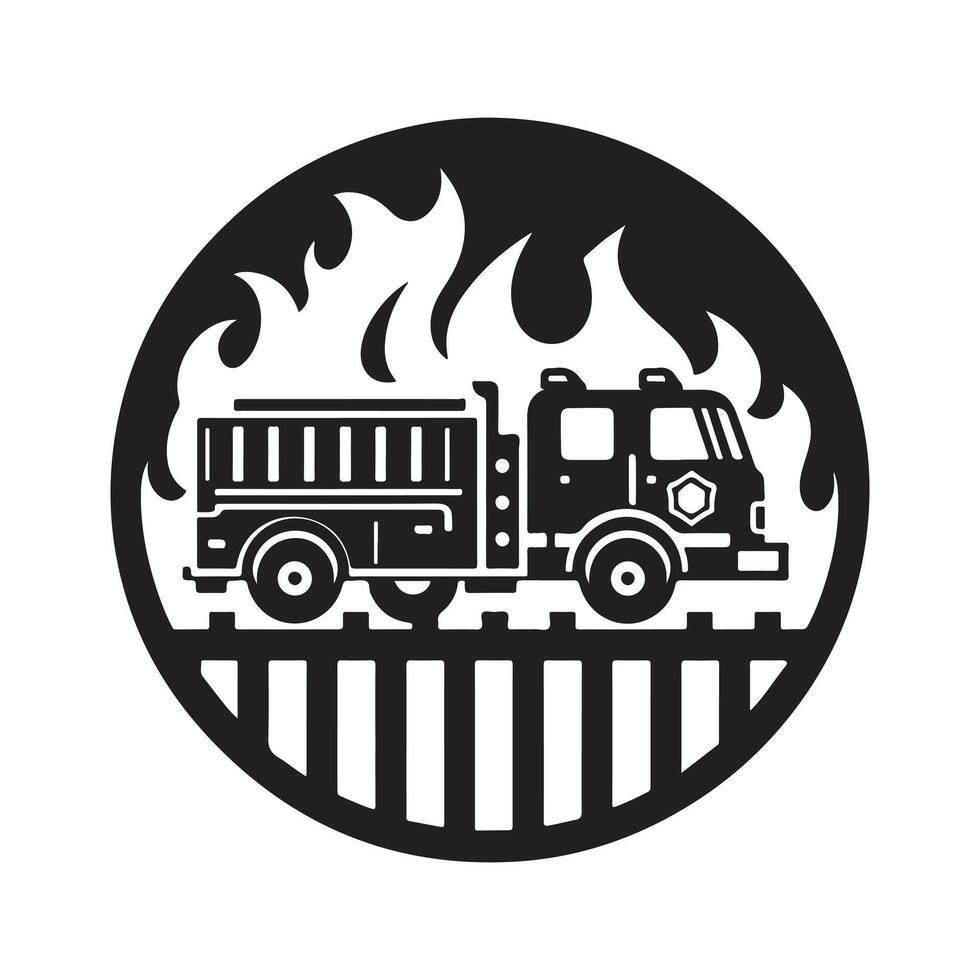 Fire Truck Emergency Icon vector