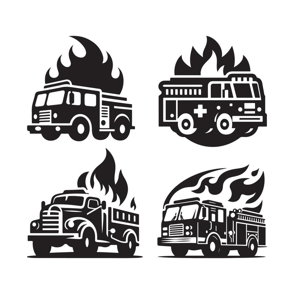 Firefighter Response Truck vector