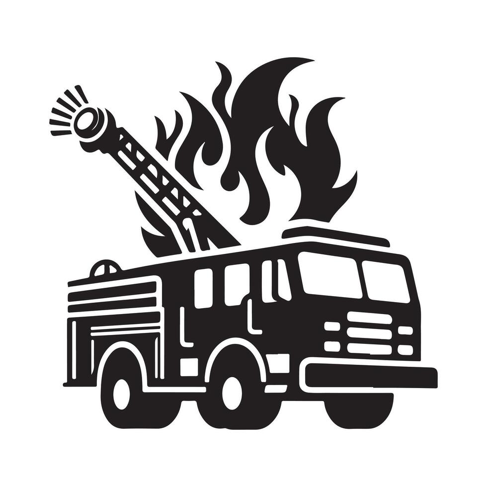 Red Fire Truck Icon vector