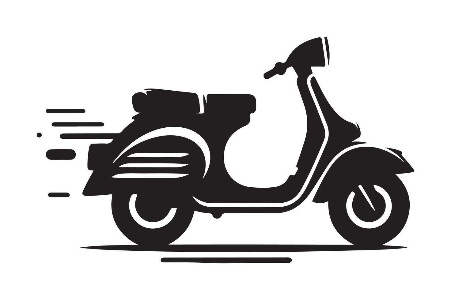 of a Scooter Ride Silhouette vector