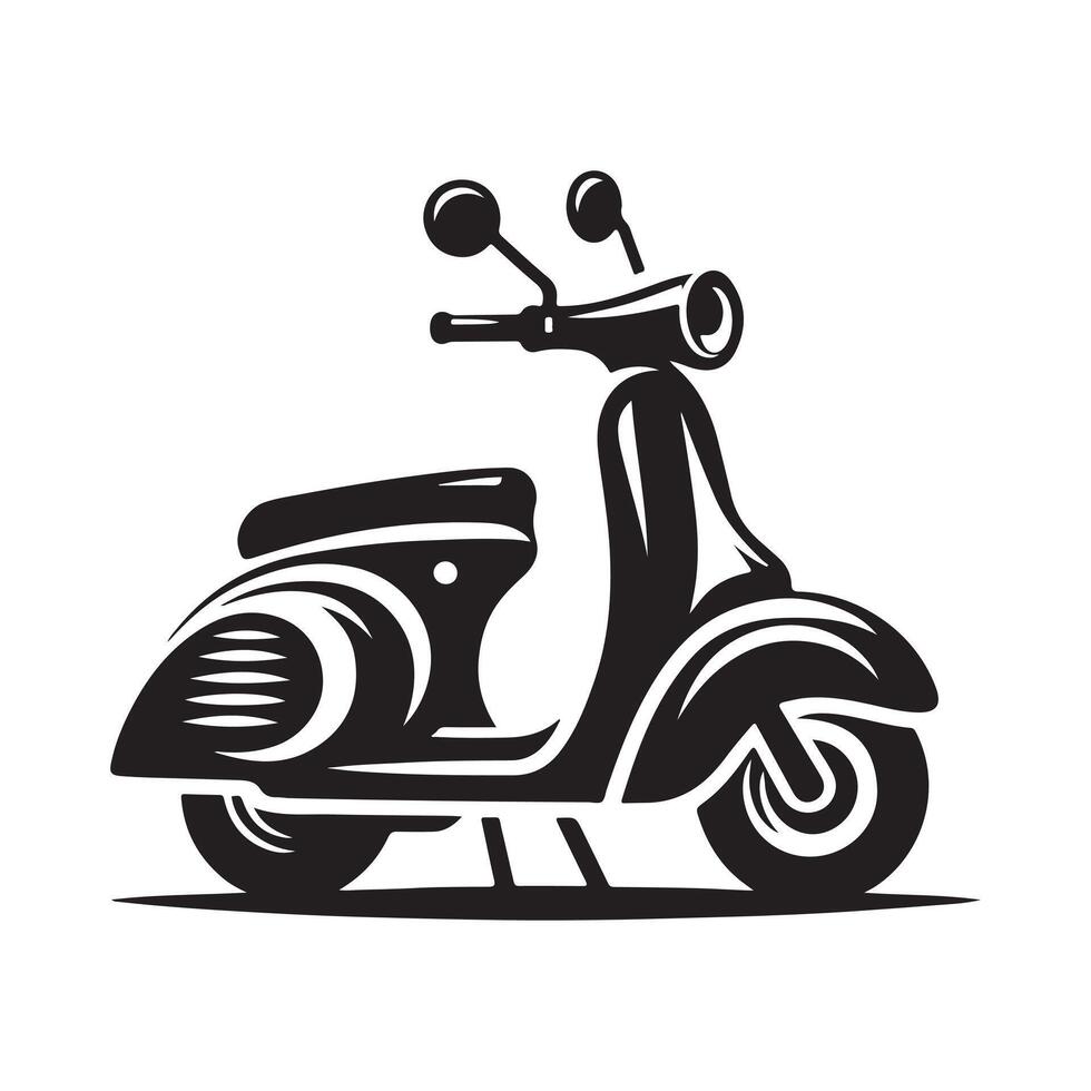 Silhouette of Scooter Ride vector