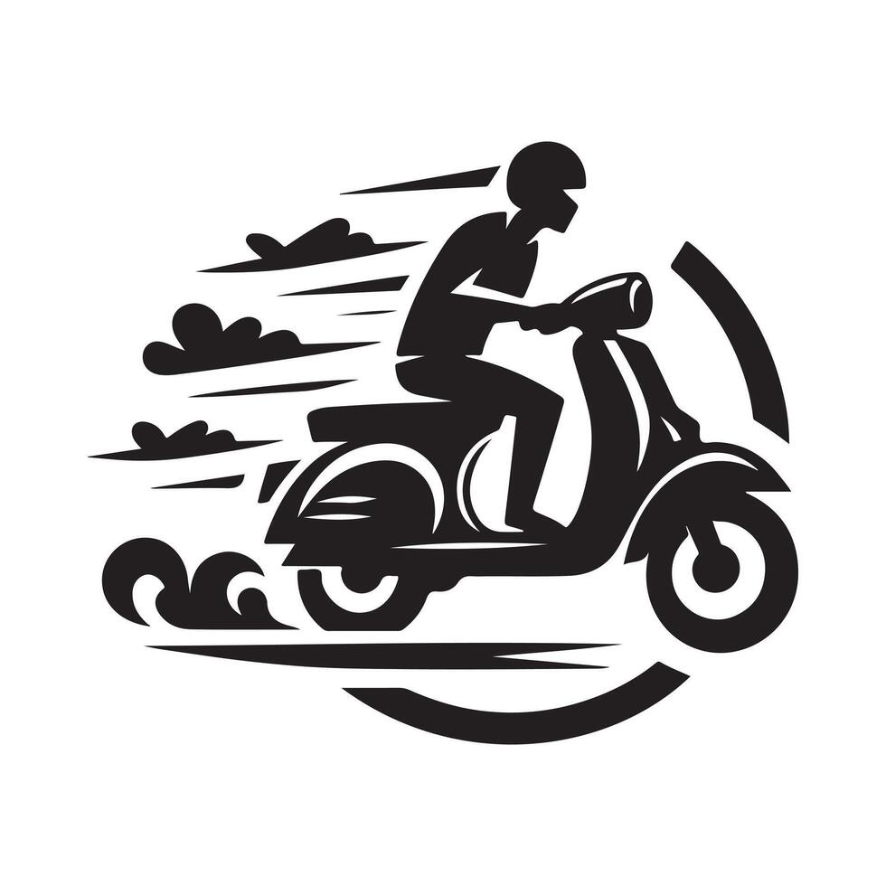 Moped Transportation Outline vector