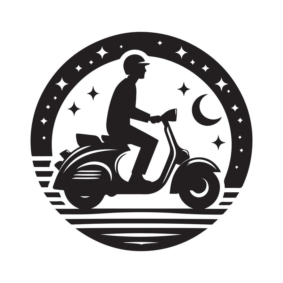 Moped Silhouette Illustration vector