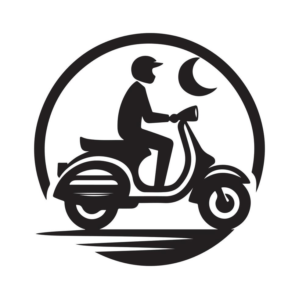 Compact Moped Silhouette Design vector