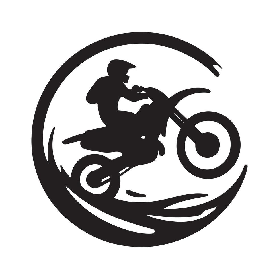 Dirt Bike Racing Outline vector