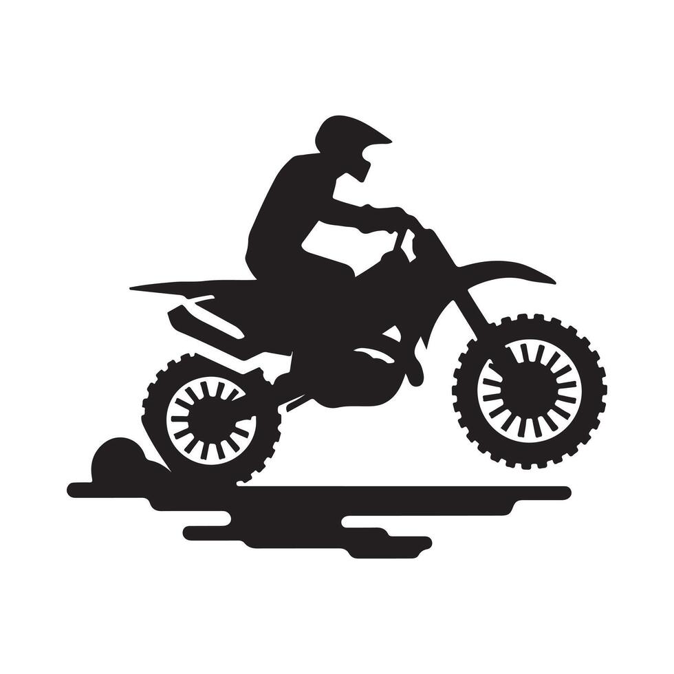 Off-Road Dirt Bike Outline vector
