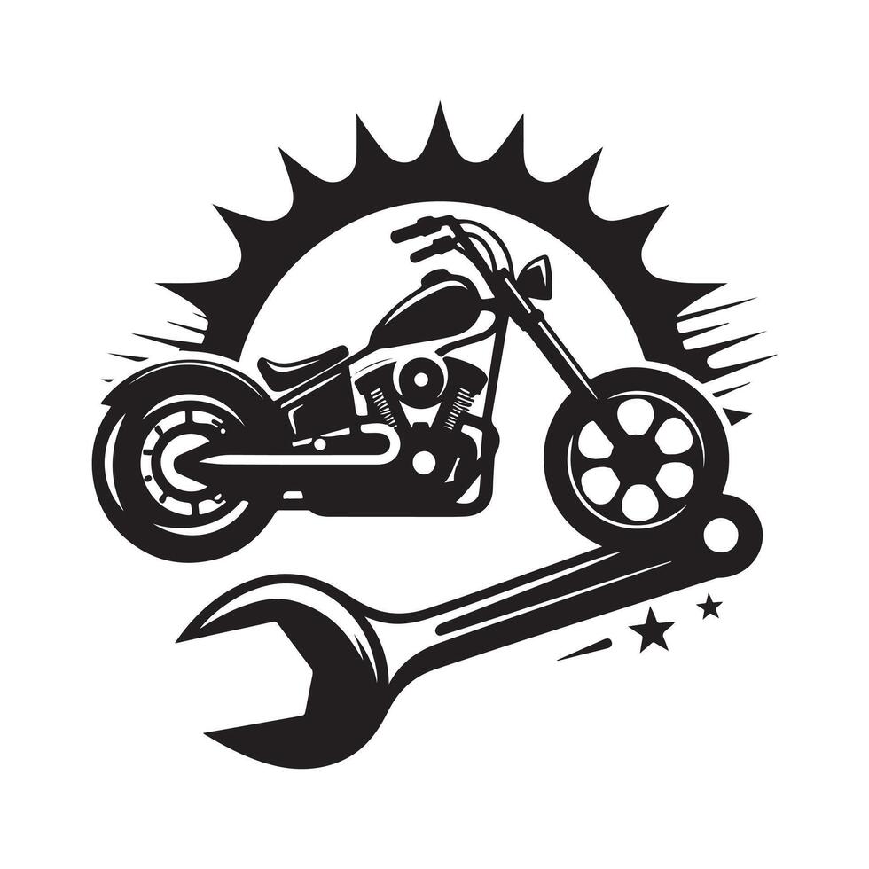 Custom chopper motorcycle graphic design vector