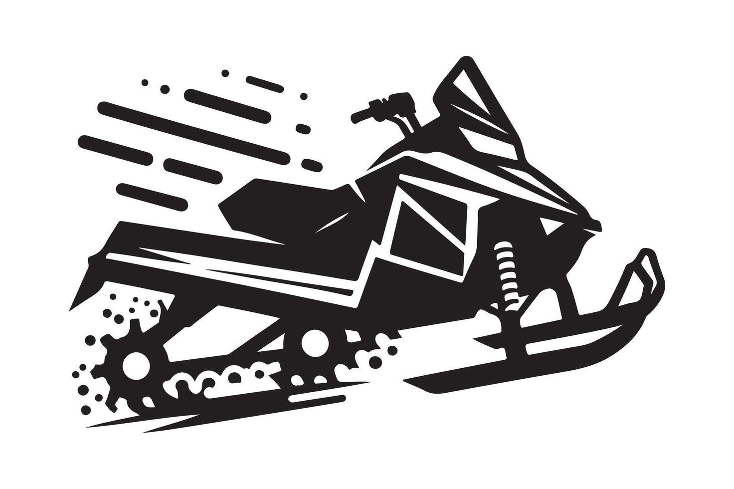 Snowmobile silhouette for logos vector