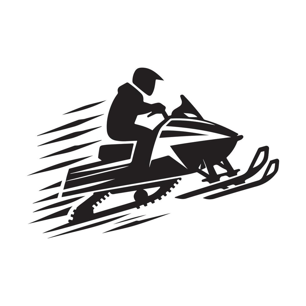 Snowmobile line art design vector