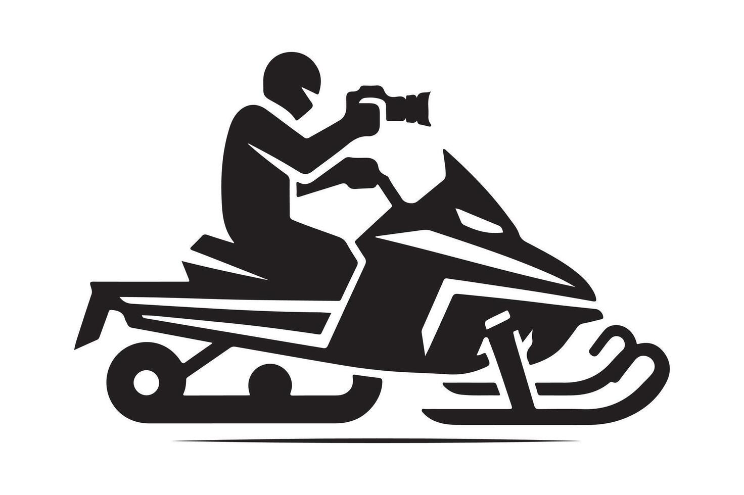 Snowmobile sled outline vector