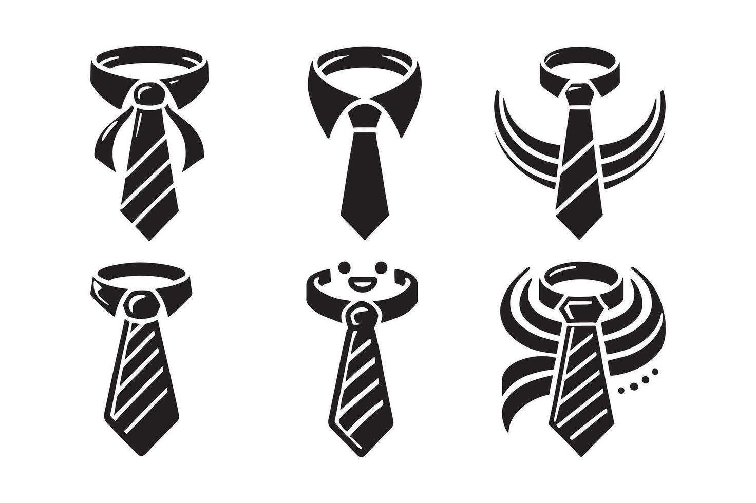 necktie art silhouette vector