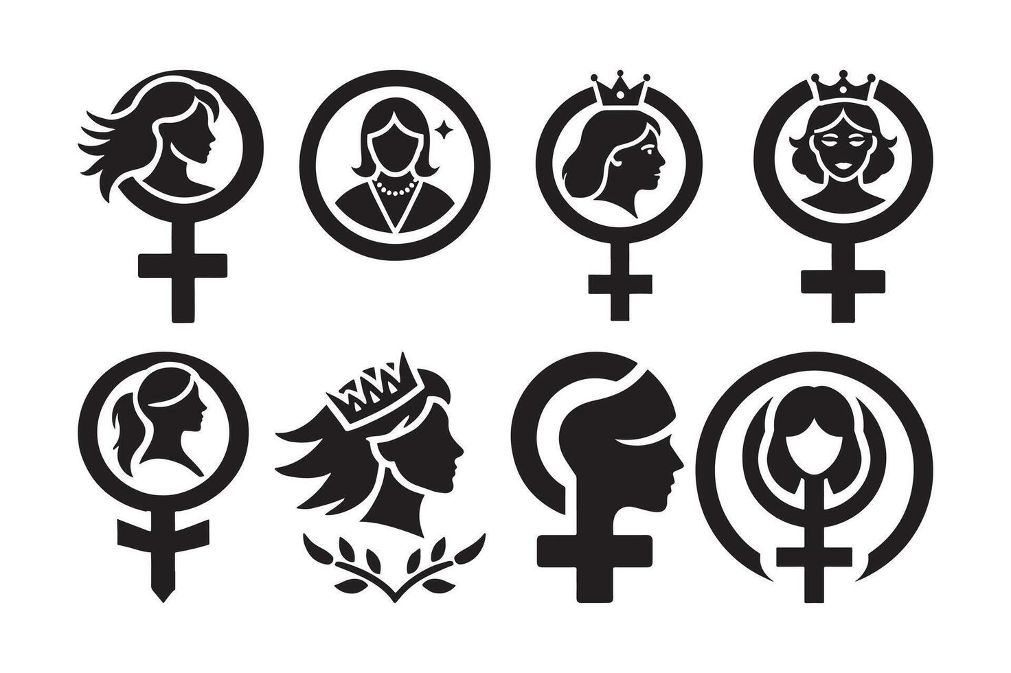 female leader silhouette design vector