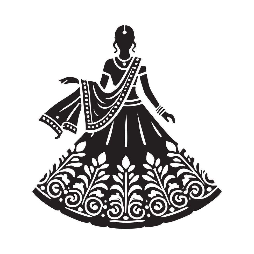 lehenga dress art vector