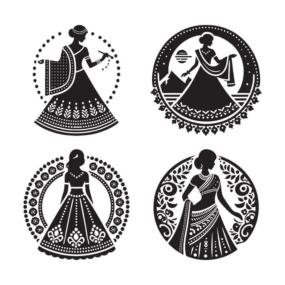 ethnic lehenga art vector