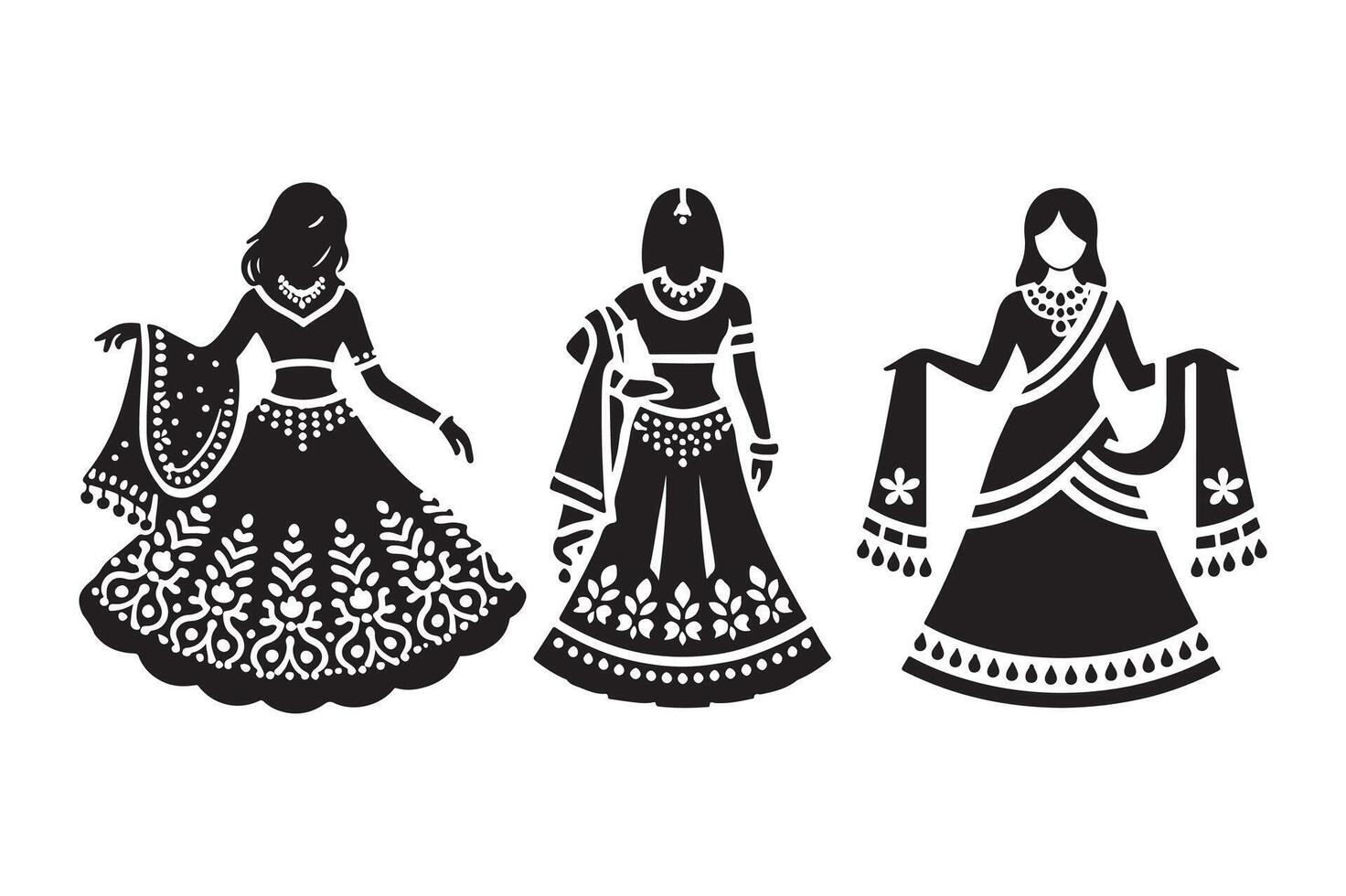 wedding fashion lehenga vector