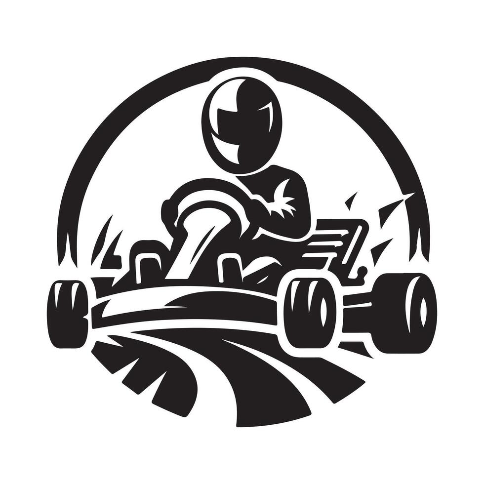 go karting silhouette vector