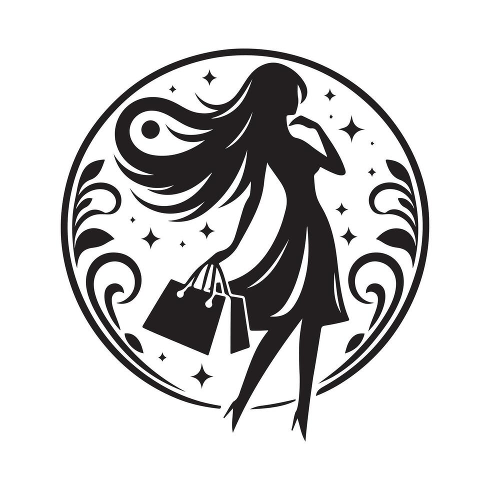 woman shopping icon design vector