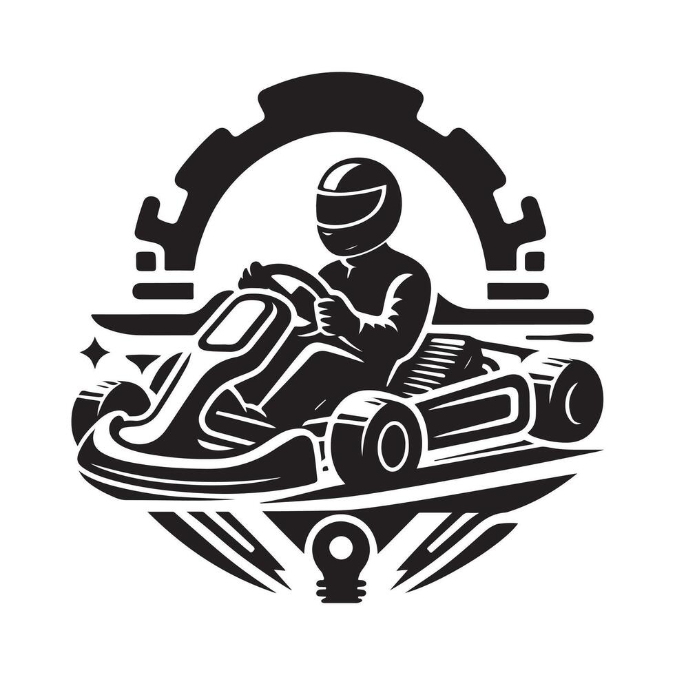 racing kart driver art vector