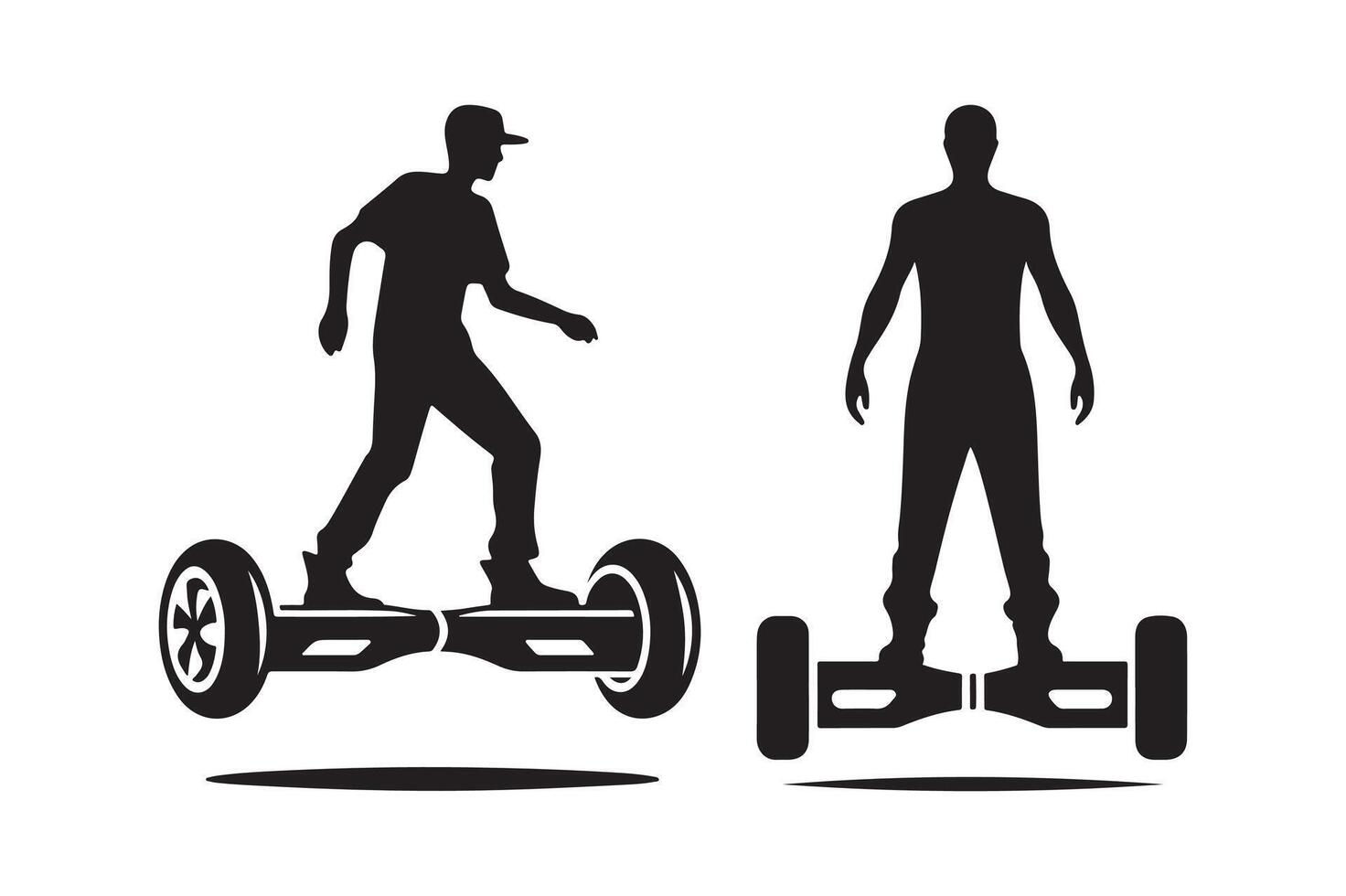 hoverboard silhouette images vector