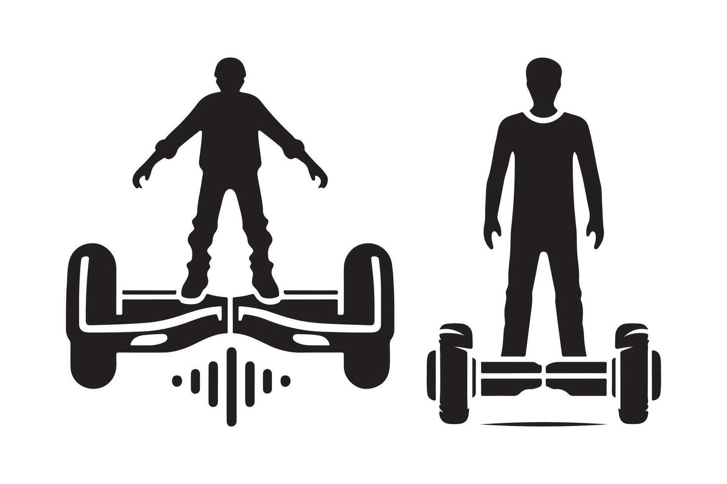 hoverboard standing pose art vector
