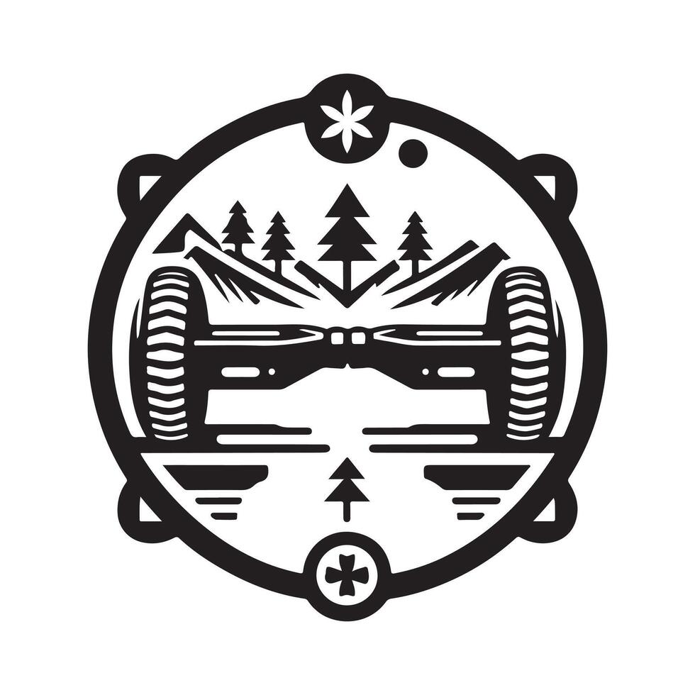 hoverboard balance board silhouette vector