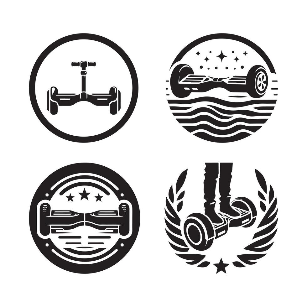 hoverboard user illustration vector