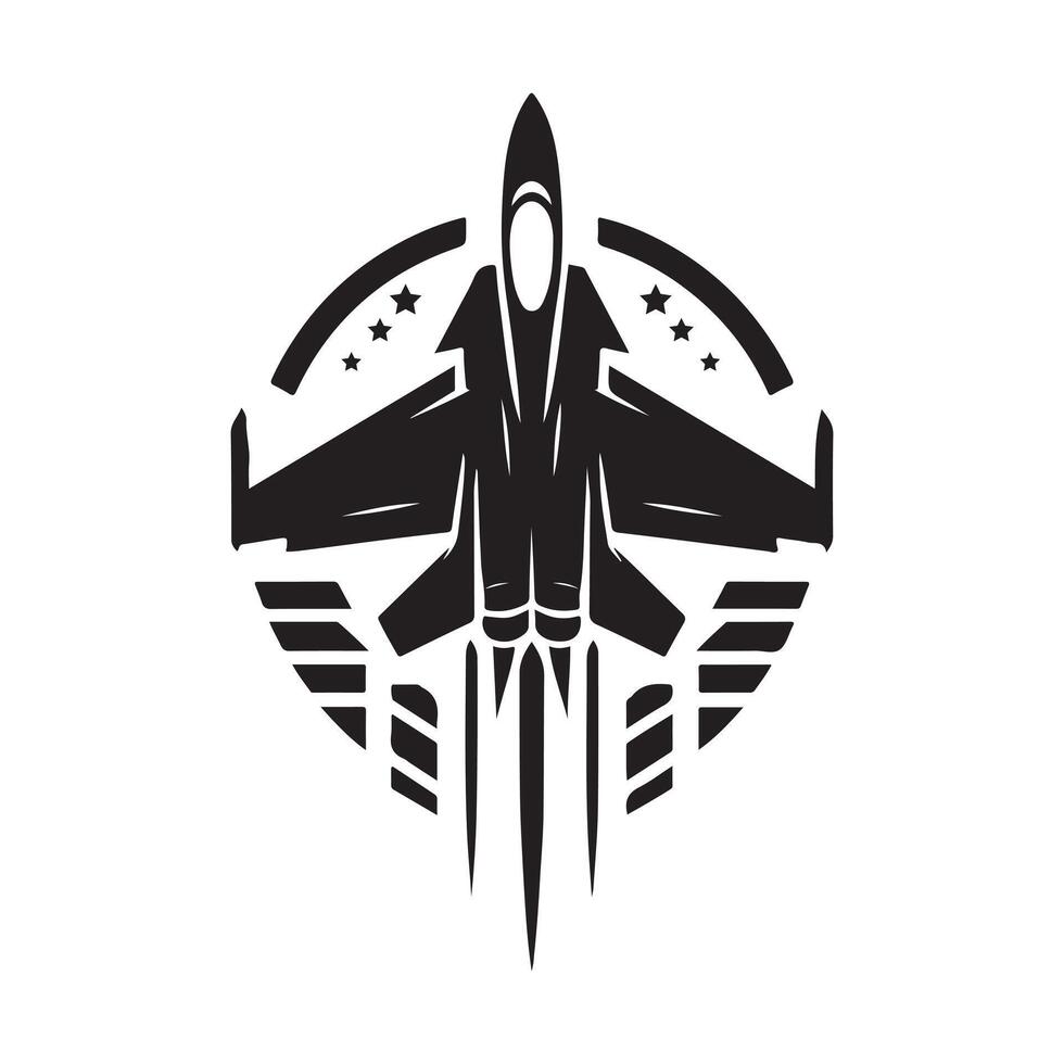 fighter jet flying silhouette vector
