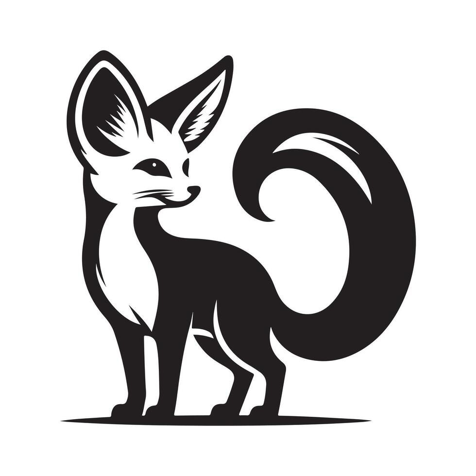 fennec fox silhouette graphic vector