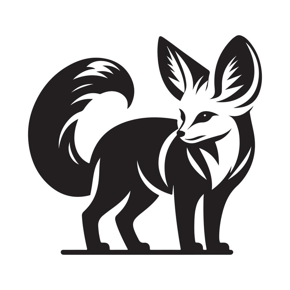 silhouette of fennec fox vector