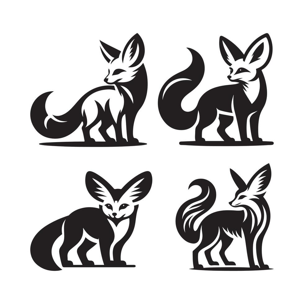 fennec fox logo illustration vector